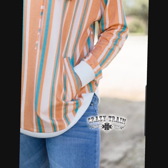 Mustard Stripe Hoodie - Picture 3 of 4